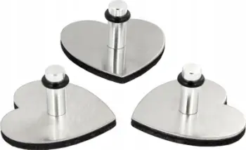 Set magnetë me grep ZELLER, 3 copë, formë zemre, inox argjendtë