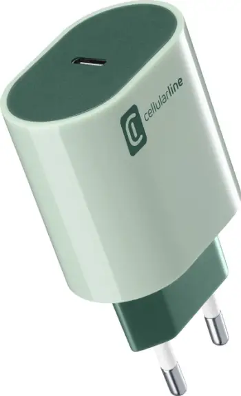 Karikues USB C Cellularline Style & Color 20W, portë USB C, jeshil