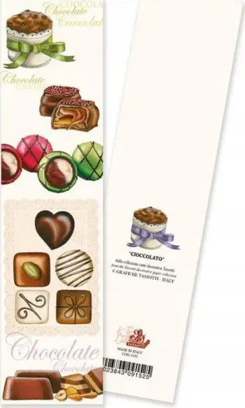 Shënues libri Tassotti Cioccolato 9152, karton 300 g/m², dizajn çokollatë, e bardhë