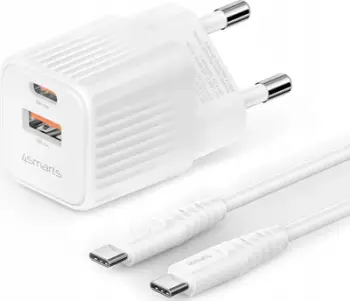 Karikues muri 4smarts 540122, 20W, USB C dhe USB A, i bardhë