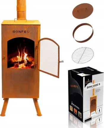 Oxhak kopshti BonFeu BonCarré 3503R, çelik Corten, me skarë, ngjyrë ndryshk