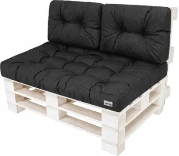 Set jastëkësh për mobilje paletesh HOBBYGARDEN LEO, 120x80cm, 3 copë, gri