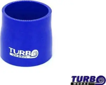 Reduktues i drejtë silikoni TurboWorks, 67-80mm, 80mm, blu