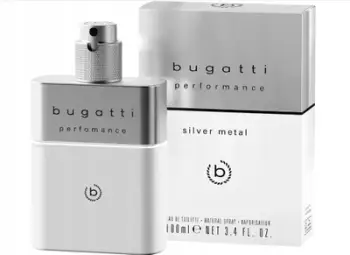 Parfum Bugatti Performance Silver Metal, Eau de Toilette 100ml, për meshkuj, argjendtë e bardhë