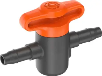 Valvul Gardena Micro Drip, 3/16", rregullim dhe mbyllje uji, e zezë portokalli