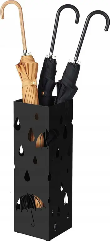 Stendë për çadra LUC49B, metal, me tabaka uji, e zezë