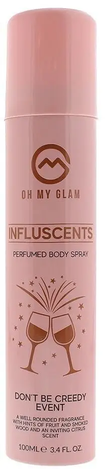 Body spray Oh My Glam Influscents Don't Be Greedy Event, 100ml, aromë frutash dhe agrumesh, rozë