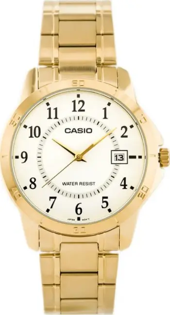 Orë dore Casio MTP-V004G-7B, çelik inox, kuarc, ngjyrë ari