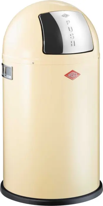 Kosh mbeturinash Wesco Pushboy Almond, 50L, metalik, ngjyrë krem