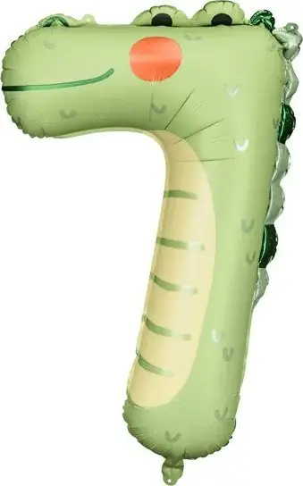 Balon folje Crocodile numri 7, 56x85cm, e gjelbër