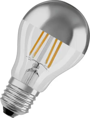 Llambë LED OSRAM, E27, 6.5W, 2700K, argjend