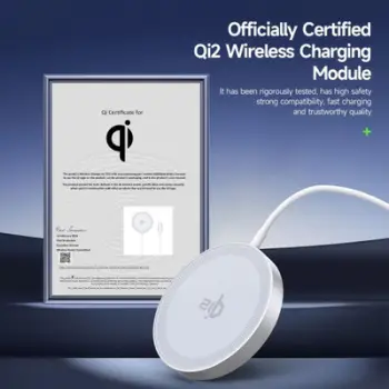Karikues pa tela Duzzona W18, 15W, MagSafe Qi2, i bardhë