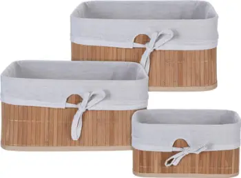 Shporta ruajtëse Storagesolutions, bambu natyrale, set, ngjyrë kafe