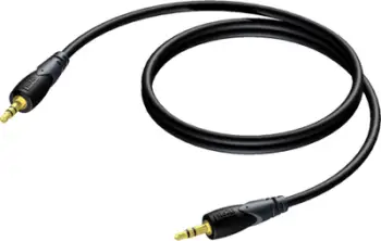 Kabllo audio Procab CLA716, jack 3.5mm në jack 3.5mm, 1.5m, e zezë