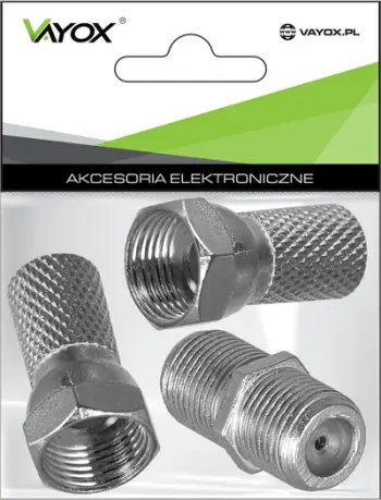 Set konektorësh SAT Vayox, 4x F plug 6,8mm, 2x F coupler, metalikë