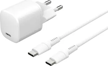 Karikues telefoni eSTUFF ES635600, USB C, me kabllo USB C, i bardhë