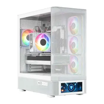 Kuti gaming MODECOM Volcano AQ500, MIDI Tower, ARGB, e bardhë