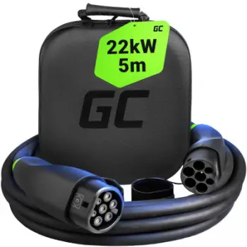 Kabllo karikimi për vetura elektrike Green Cell GC EVKABGC01, Type 2, 5m, e gjelbër