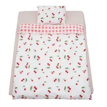 Set shtrati njëpersonësh Cotton Cherry, 100% pambuk, motiv qershi, shumëngjyrësh