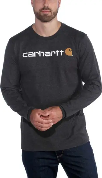 Bluzë me mëngë të gjata Carhartt Signature Graphic, Workwear, XL, gri e errët
