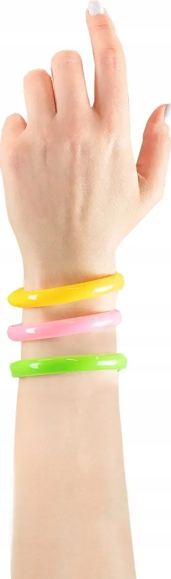 Set byzylykësh plastikë disco neon, 3 copë, shumëngjyrëshe