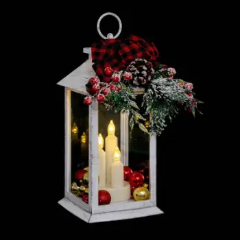 Fanar dekorativ Fééric Lights, LED me qirinj, 29 cm, i bardhë