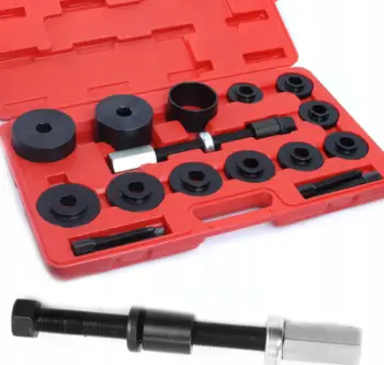 Set veglash për kushineta dhe bushing, 16 copë, valixhe plastike, e kuqe