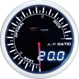 Matës AFR DRacing DEPO Dual 60mm, matës raporti ajër karburant, ekran i zi