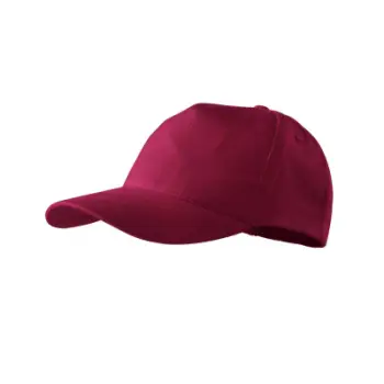 Kapele unisex Be Simple 5 panel, pambuk, e kuqe garnet