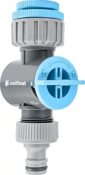 Lidhës rubineti Cellfast IDEAL 52-256, me filtër, për zorrë ujitëse, gri kaltërosh