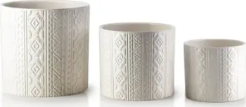 Set vazo dekorative Neva Mondex, 3 copë, qeramike, të bardha