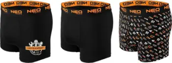 Mbathje bokser për burra NEO TOOLS Basic, set 3 copë, madhësia XXL, të zeza