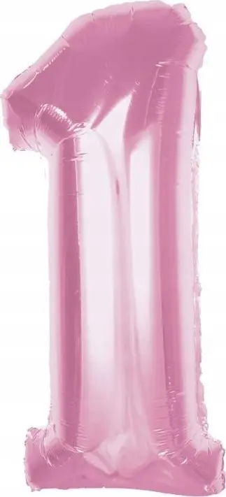 Balon folie numër 1 rozë e çelur, 92 cm