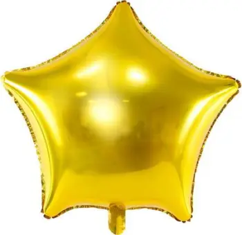 Balon dekorativ Folie Star, 70cm, formë ylli, ari metalik