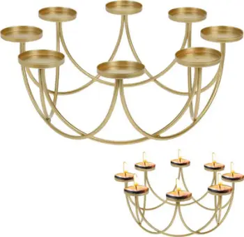Mbajtëse qirinjsh Home Styling Collection Loft, metal, për 8 tealight, ari