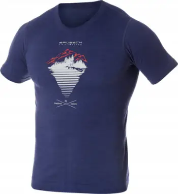 Bluzë burra Brubeck SS12650A Outdoor Wool Pro, merino wool, XXL, blu e errët