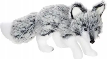 Stoli dekorative Feeric Christmas Fur Fox, dhelpër 24 cm, gri dhe e bardhë