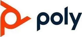 Logo zyrtare Poly, version horizontal, portokalli dhe blu e errët