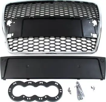 Grillë përpara Audi A6 C6 RS Style, 2004-2009, krom e zezë