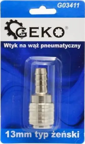 Adapter për zorrë pneumatike GEKO, 13mm, dalje femër