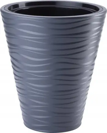 Vazo dekorative Sahara Pot, 40cm, efekt 3D, antracit