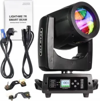 Reflektor lëvizës Light4Me 7R Smart Beam, 230W, DMX512 RDM, i zi