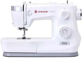 Makineri qepëse Singer Elite ME457, mekanizëm metalik, qepje dekorative, e bardhë