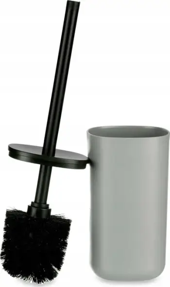 Furçë WC Berilo, enë plastike me kapak, 9.6 x 35 cm, gri