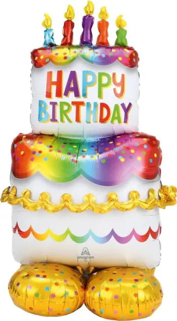 Balonë folie Anagram Int Arlnz Birthday Cake, 28", 55", shumëngjyrëshe