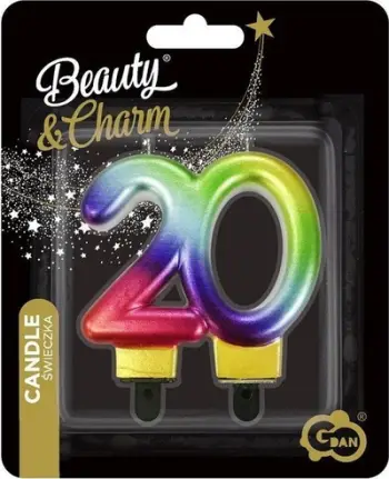 Qiri ditëlindjeje Godan Beauty&amp;Charm, numri 20, 7.5cm, shumëngjyrësh
