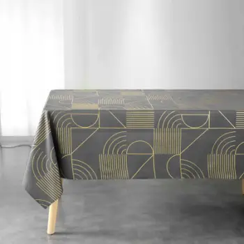Mbulesë tryeze Douceur d'intérieur, 150x240 cm, motiv gjeometrik, gri me ari