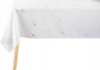 Mbulesë tryeze Douceur D'intérieur Fir, 150 x 300 cm, poliester, e bardhë argjendi