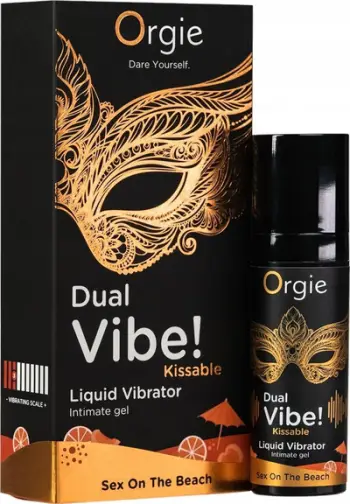 Xhel stimulues Orgie Dual Vibe Kissable, efekt drithërues, aromë Sex on the Beach