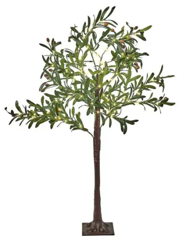 Pemë artificiale PVC për Krishtlindje, 120 cm, me drita LED të ngrohta, jeshile